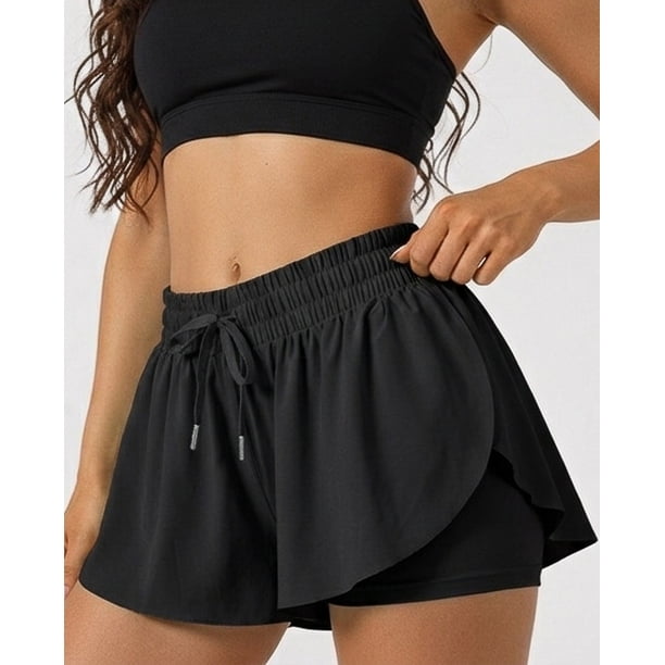Short Mujer Deportivo Doble para Fitness y Gym