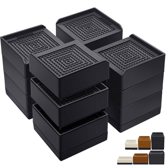 Alzadores de Cama ANNKUT 10 cm de alta resistencia, paquete de 4, negro