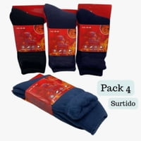 Ekolmac - Pack X4 Calcetines Térmicos Polar Gruesos Terciopelo Suaves Unisex Adulto