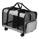 thumbnail image 2 of Cochecito transportador de mascotas de doble compartimento con ruedas, transpirable, portátil, con base extraíble, grande para viajar, acampar al aire, 2 of 5