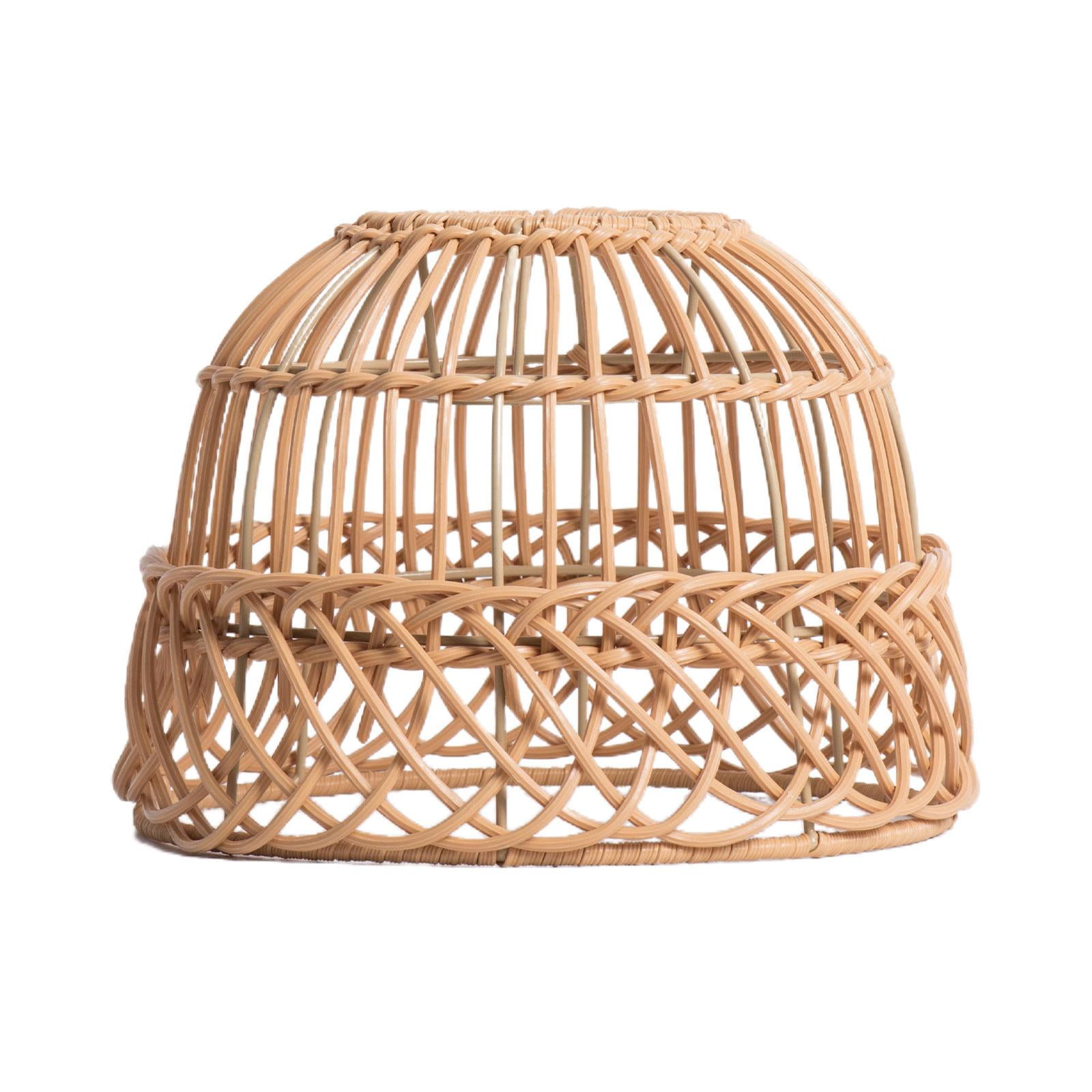 Ioensy - Cubierta De Luz De Araña Retro De Tejido De Ratán Rústico Para Mesa De Comedor De Casa Hogar Amarillo