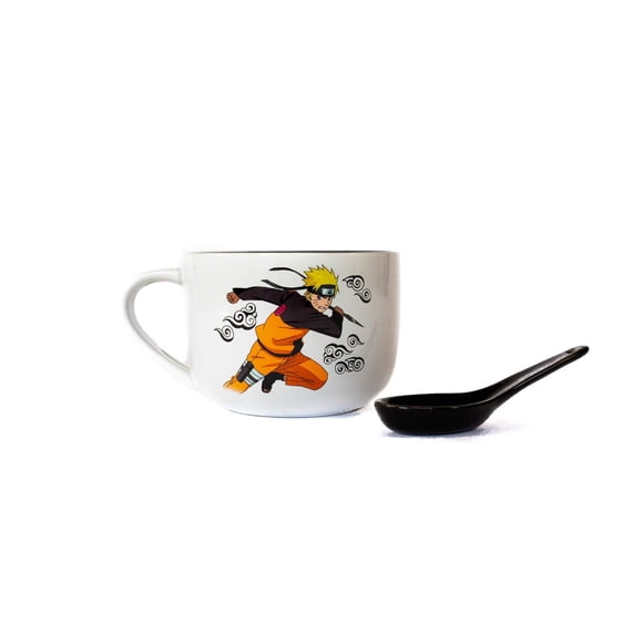 Taza de cerámica para sopa Ramen Just Funky Naruto, 600 ml, con cuchara