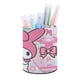 thumbnail image 1 of My Melody-theme Cylinder Pen Holder Pencil Organizer with Flannel Lining PVC Leather Material Cardboard Base for study work 10*8CM, 1 of 6