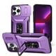 thumbnail image 1 of Funda Armada para iPhone 13 Pro con Tapa Deslizante y Soporte Magnético Giratorio Morado, 1 of 5