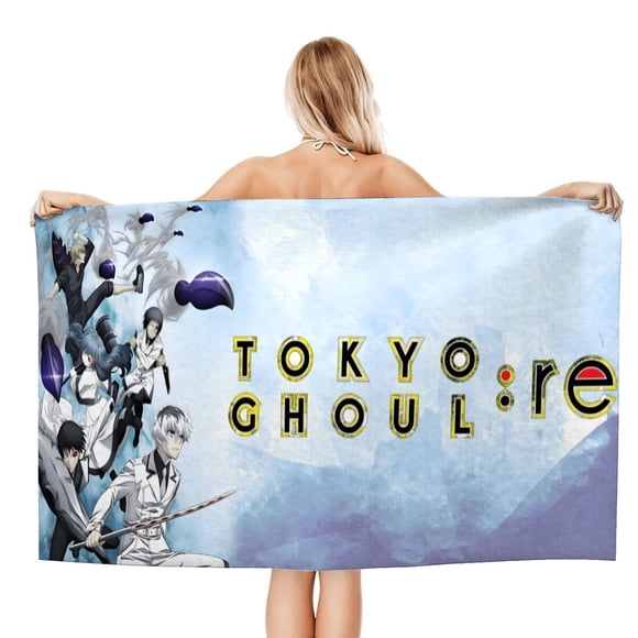 Tokyo Ghoul Toalla de playa de secado rápido con diseño temático, regalo para mujeres y niñas, ideal para cumpleaños, fans, amantes de la música, uso en la playa o al aire libre, 78 × 150 cm
