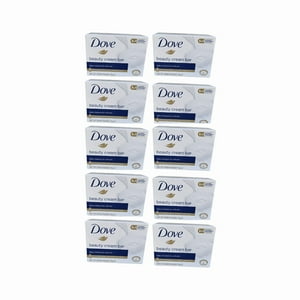 Pack 10 Jabónes Dove En Barra Beauty Cream 75G Limpieza E Hidratación