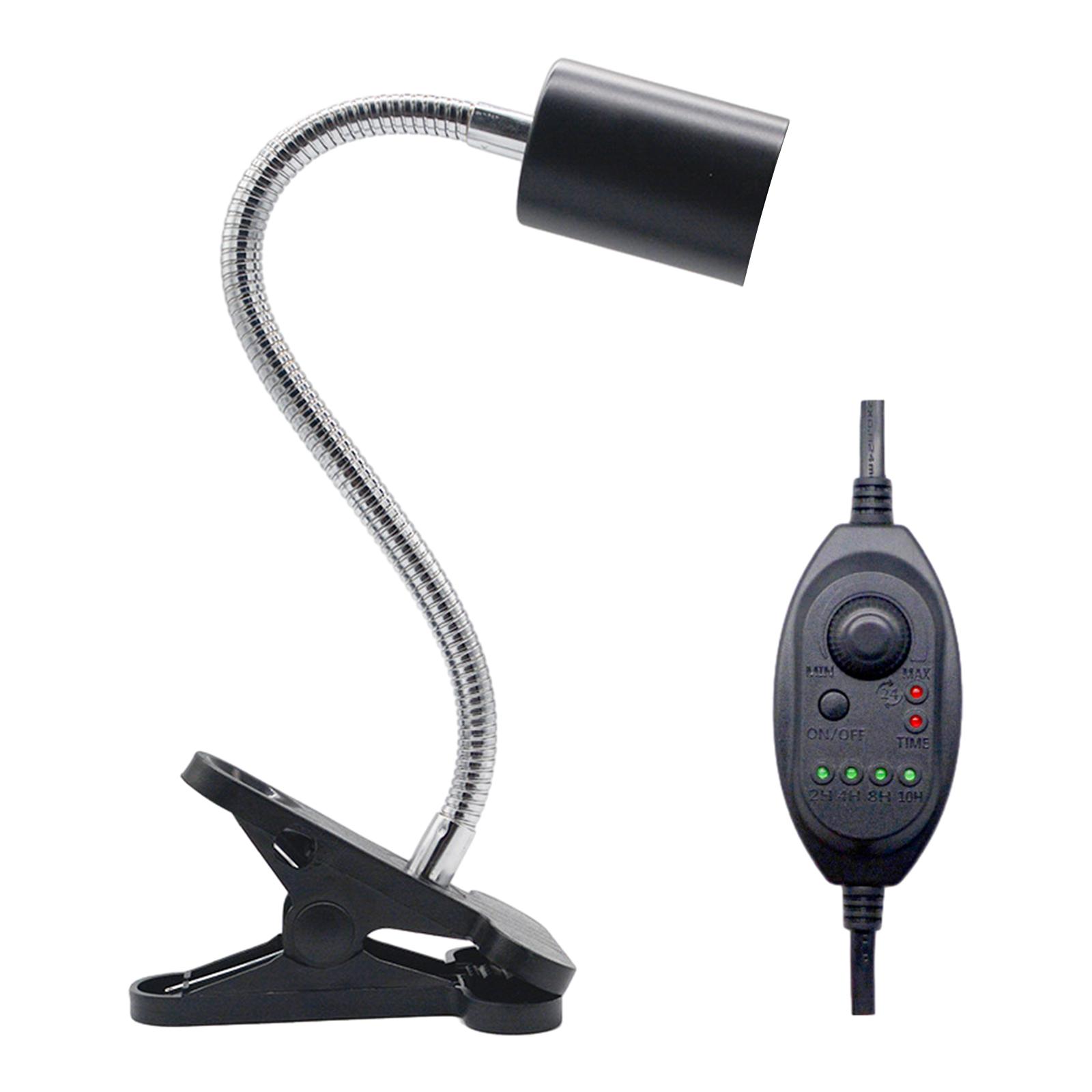 Magideal - Luces Para Reptiles, Lámpara De Tortuga Con Abrazadera Con Temporizador, Lámpara De Punto De Calentamiento, Lámparas De Calor Para Anfibios, Tortuga,