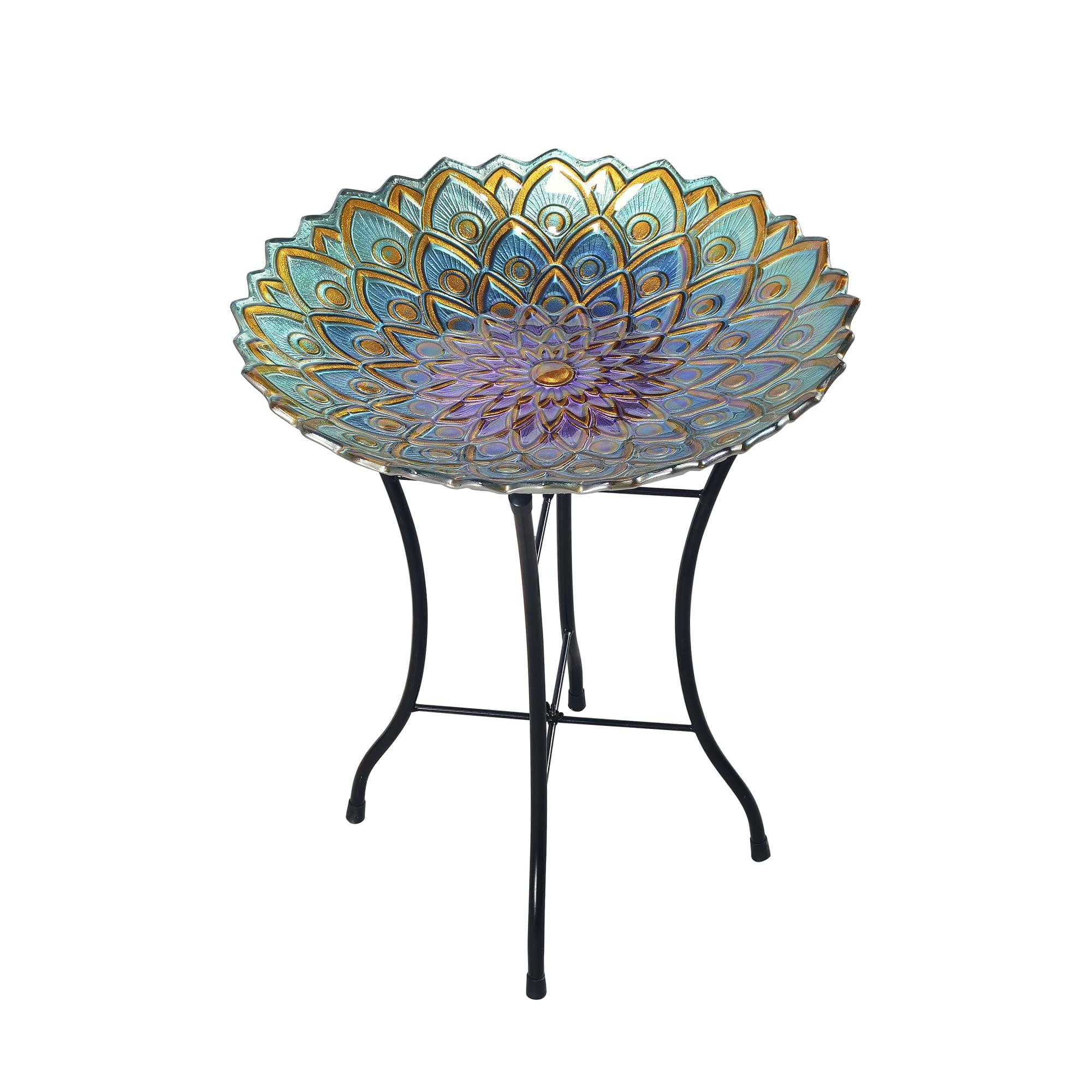 Bebedero para Pájaros Teamson Home con Pedestal de Vidrio y Mosaico 53 cm