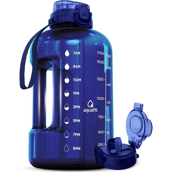 Botella AQUAFIT 1900 ml con Marcador de Tiempo y Tapa 2 en 1