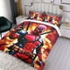 thumbnail image 3 of Deadpool Dead Pool Conjunto de sábanas temático, trío de piezas, cómodo y amigable con la piel, diseño único, regalo de decoración para el hogar para familiares, amigos y fans,140cm *210cm, 3 of 6