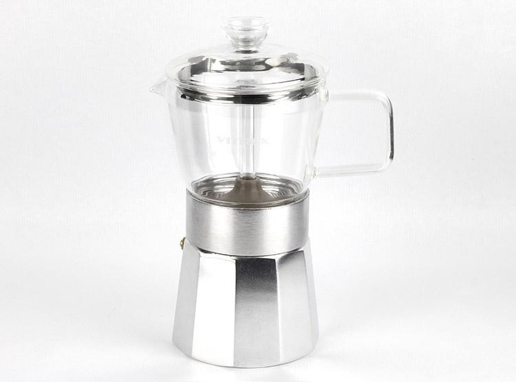 Fantuzzi - Cafetera Italiana 9 Tazas Crystal Vitrex