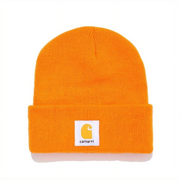 Classic Label Patch Beanie Unisex Candy Color Knit Hat Elastic Lightweight Couple Skull Cap For Women & Men