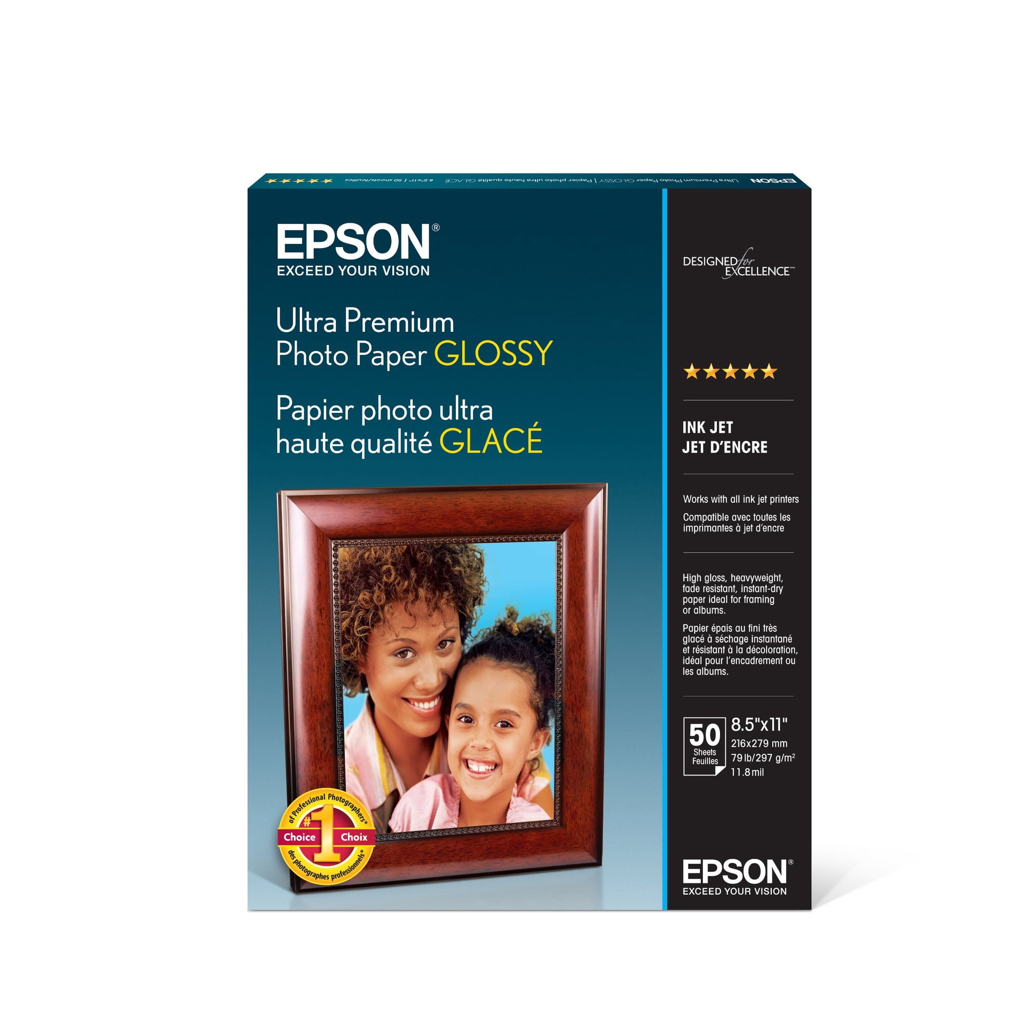 Papel Fotográfico Epson Ultra Premium Glossy 8,5 X 11 (50 Hojas)