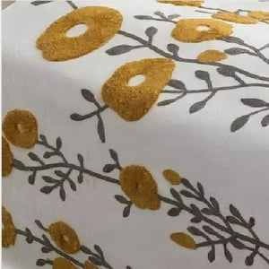 Genérico - Piecera Bordada + 2 Fundas De Cojín Diseño Floral 4 Color Blanco