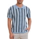 thumbnail image 1 of INSPIRE CHIC Polo de Punto a Rayas para Hombre de Verano con Mangas Cortas y Botones Abajo Camisas Polo de Jacquard XL Azul Claro, 1 of 6