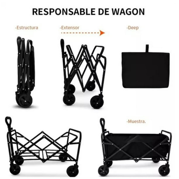 Carrito Plegable Todo En Uno: Perfecto Para Camping Y Picnic