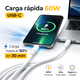 thumbnail image 2 of Cable USB c a USB c 2 m 60w carga rápida PD nylon trenzado, 2 of 3