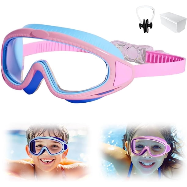 Gafas natación niños 2026 visión amplia antivaho impermeable 3–14 años