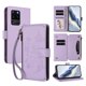 thumbnail image 1 of Funda Cartera Mariposa para [Samsung Galaxy S20 Ultra] con Soporte y Cremallera Morado claro, 1 of 6