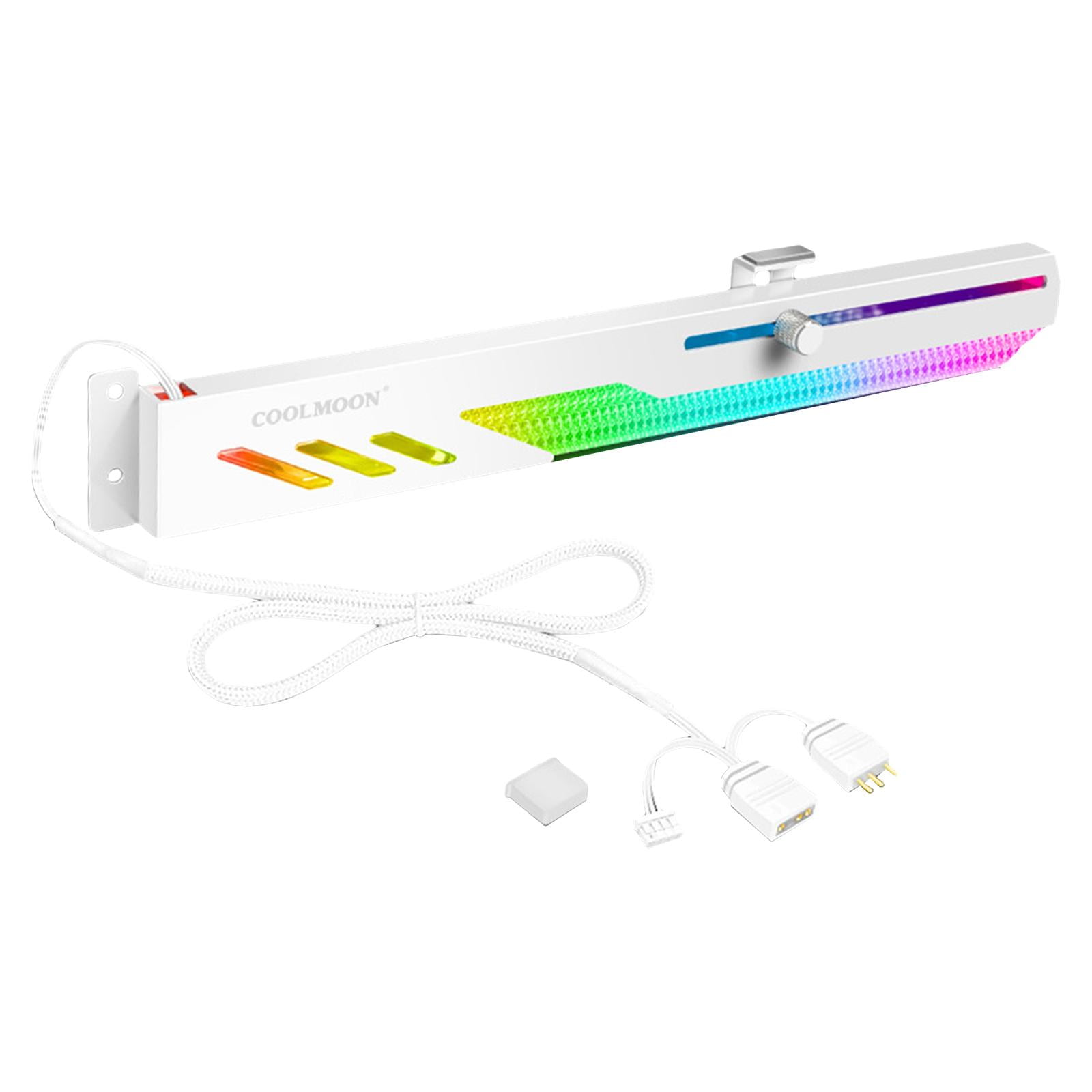 Bothyi - Gpu Support Holder 5v Ajuste Deslizante Aleación De Aluminio Tira Rgb Blanco
