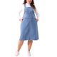 thumbnail image 1 of Agnes Orinda Vestido de Tirantes de Mezclilla con Tirantes para Mujer de Talla Grande, Falda de Jean Distressed Racerback 3X Azul Claro, 1 of 5