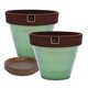thumbnail image 1 of Set de 2 Maceta Kony 30cm Morena Menta y sus platos, 1 of 3
