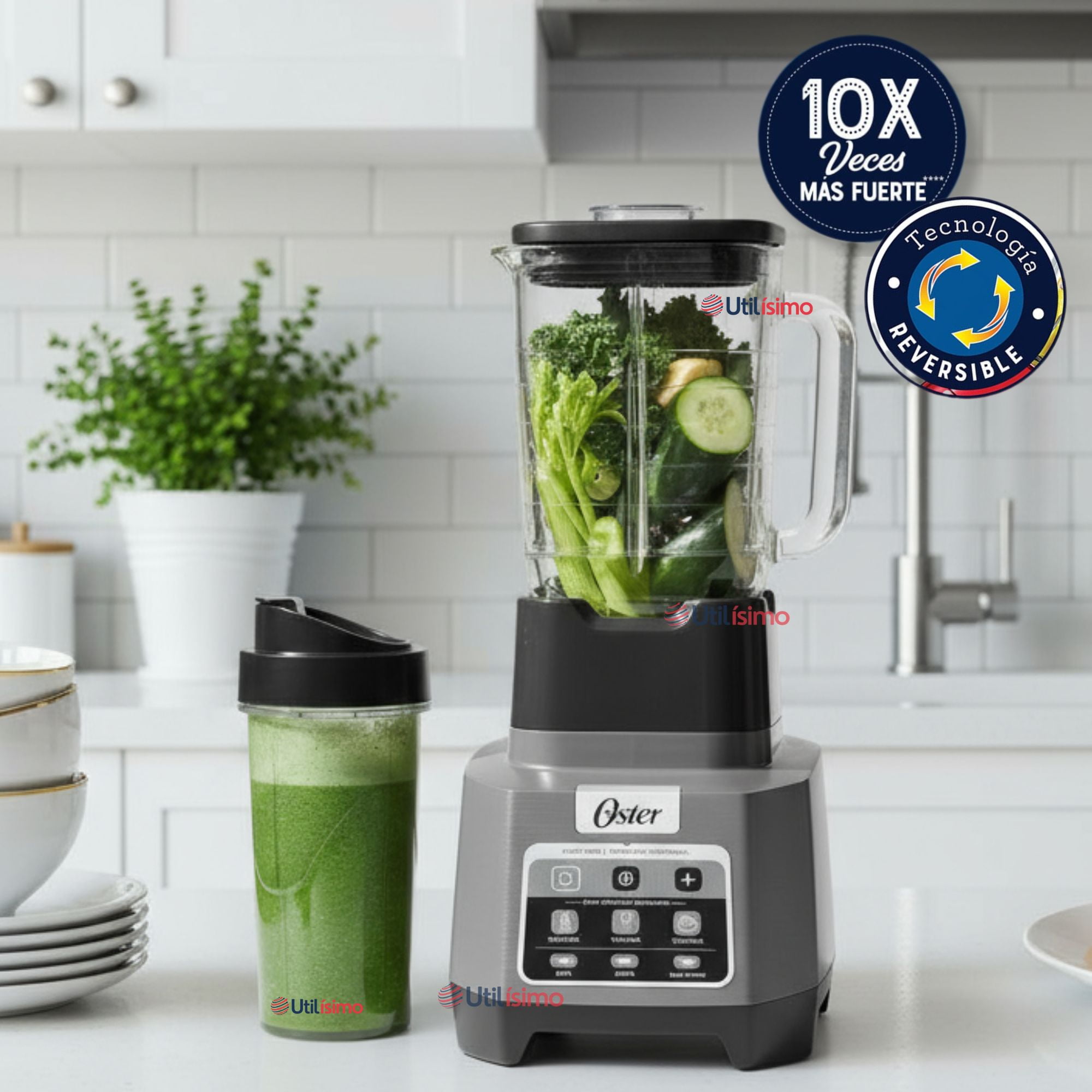 Licuadora Profesional Oster® Xtreme Mix Con Iblend Y Max Crush Con Tecnología Reversible, Vaso Blend-n-go Blstxpg-bgw
