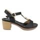 thumbnail image 1 of Sandalia New Walk Tira en T Negra, 1 of 6
