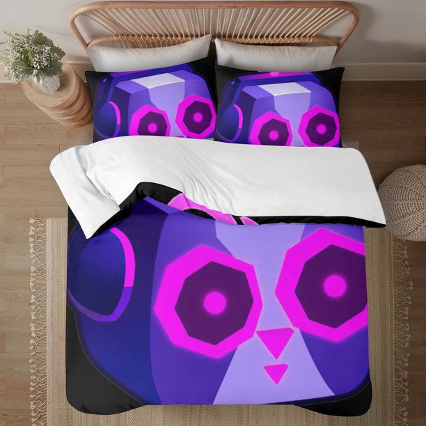 Blox Fruit Face on print Soft Bed Set Lightweight 3 Pieces Bedding Sets for All Season Comforter Set Easy Care
