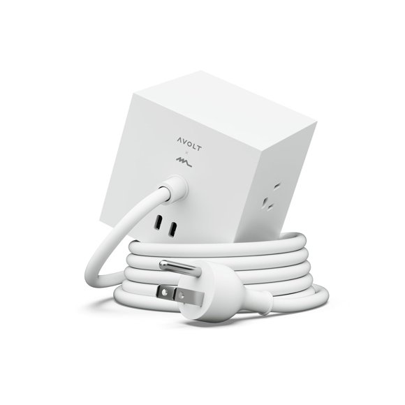 Regleta Avolt Cube 1,8 m 3 enchufes 2 USB‑C blanco