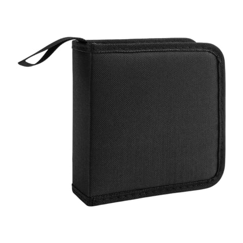 Magideal - Estuche De Almacenamiento Para Cd Y Dvd, Soporte Para Discos, Capacidad De 40, Funda Compacta, Portátil, Fácil De Almacenar, Bolsa Para Cd De Tela Negro