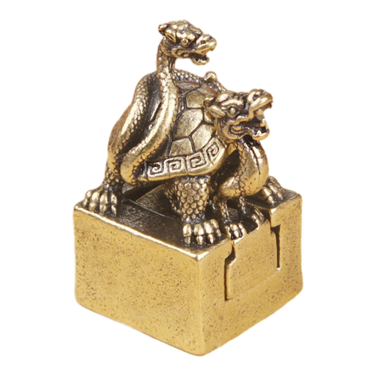 Bothyi - Sello De Estatua De Xuanwu, Artesanía De Latón, Pequeña Escultura Para Escritorio De Oficina, Año Nuevo