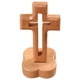 thumbnail image 3 of Figuritas Coleccionables De Adorno De Cruz De Madera Para La Decoración Del Hogar De La Iglesia Base En Forma De Flor, 3 of 5