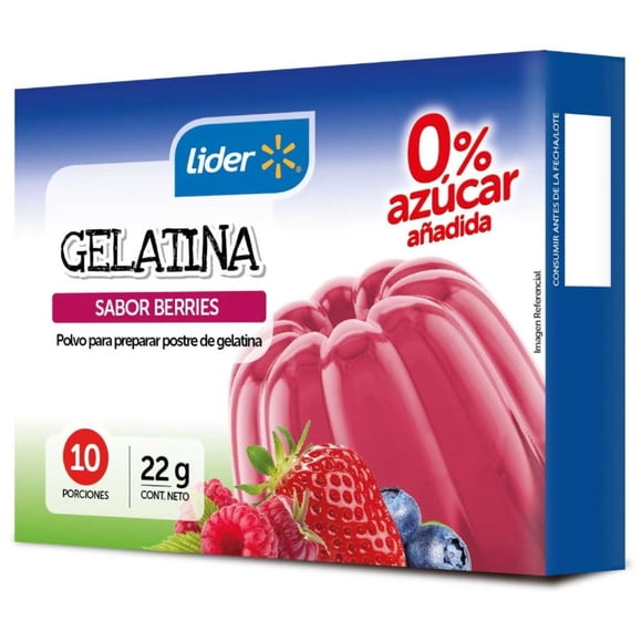 Gelatina 0% azúcar Sabor Berries, 22 g