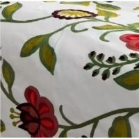 Genérico - Piecera Bordada + 2 Fundas De Cojín Diseño Floral 1 Color Blanco