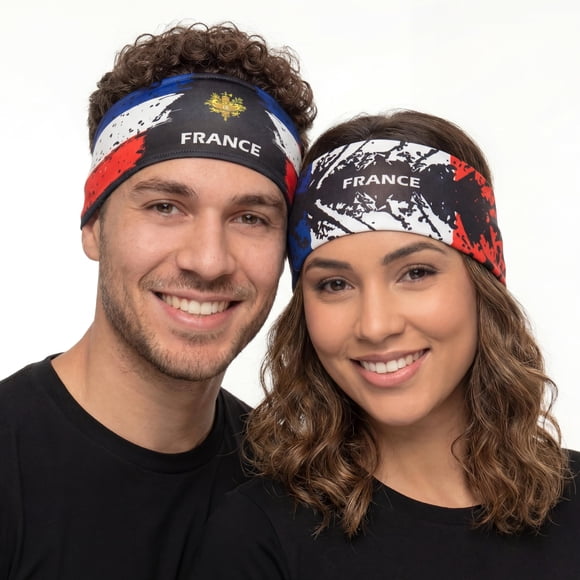 Vincha reversible 2 en 1 Fox & Fury con bandera de Francia