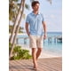 thumbnail image 2 of INSPIRE CHIC Camiseta Polo de Punto Texturizado para Hombre de Manga Corta Casual de Verano para Golf Talla M Azul Claro, 2 of 5