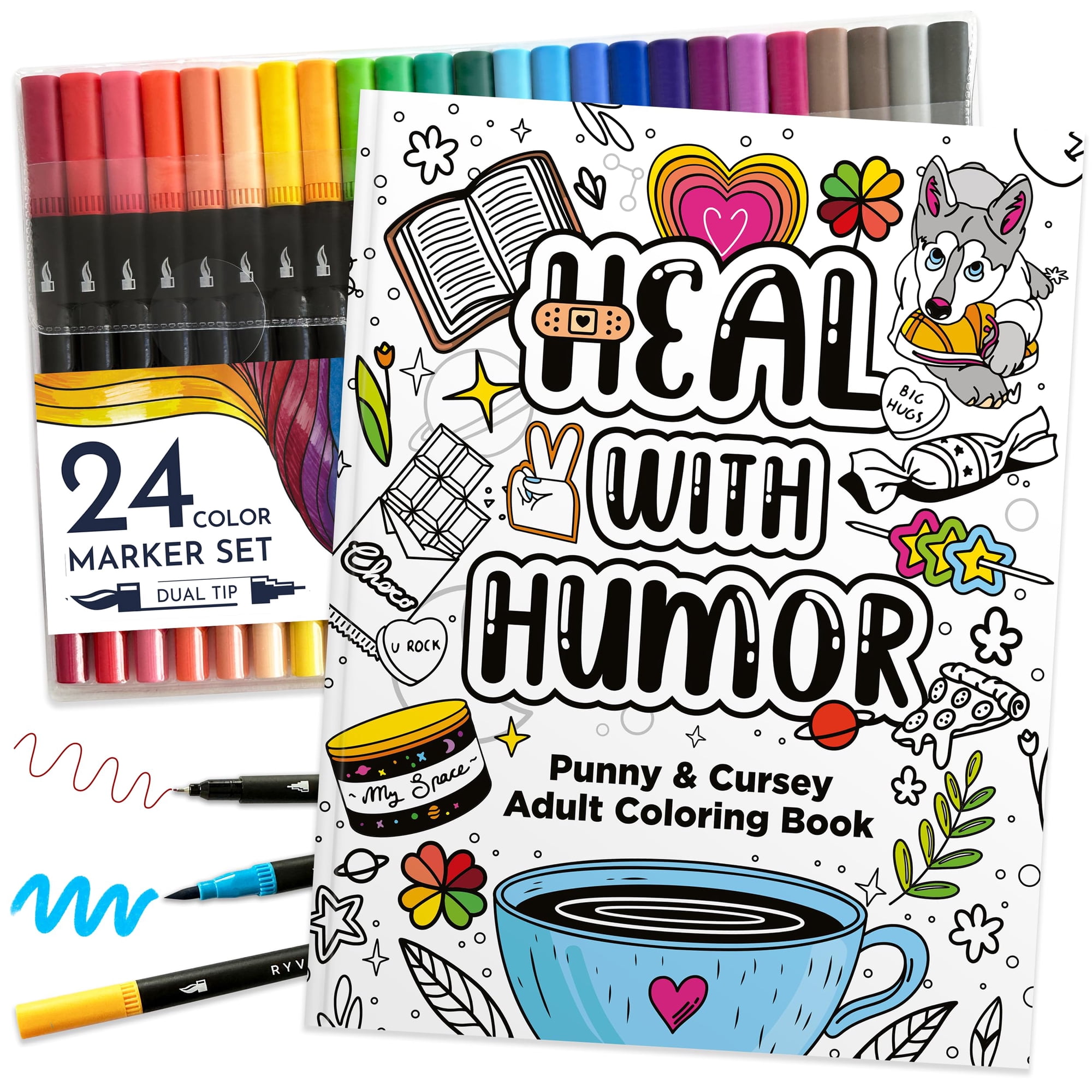 Set De Libros Para Colorear Ryve Adult Relaxation Con Rotulador Para Mujer