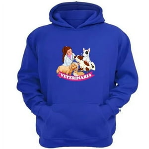 Genérico - Polerón Canguro Veterinaria Azul Talla Xl Unisex