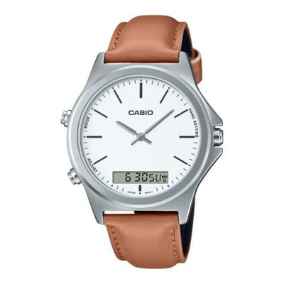 Casio - Reloj Mtp-vc01l-7e Hombre Analogo Cuero