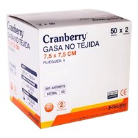 Cranberry - Gasa Estéril No Tejida Tamaño 7,5X7,5Cm 1 Caja De 50 Sobres