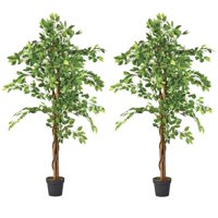 Arbusto Real - Planta Artificial Decorativa Arbol Grande Pack Ficus 160Cm
