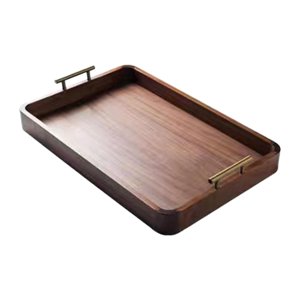 Genérico - Bandeja Rectangular Para Servir, Resistente Bandeja De Té Para Escritorio, Para Baño, Cocina, Estilo Rústico, 34 Cm X 24 Cm X 6 Cm