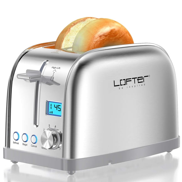 Rebanadora Toaster Lofter 2 con función de bagel, acero inoxidable