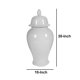 thumbnail image 4 of Frasco decorativo de porcelana Benzara con tapa y remate, blanco, 4 of 5