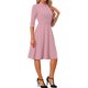 thumbnail image 4 of INSPIRE CHIC Vestido Vintage para Mujer Conjunto de Maestra de Regreso a Clases Vestido de Oficina de Línea A con Cuello Alto y Mangas 3/4 M Rosa, 4 of 6