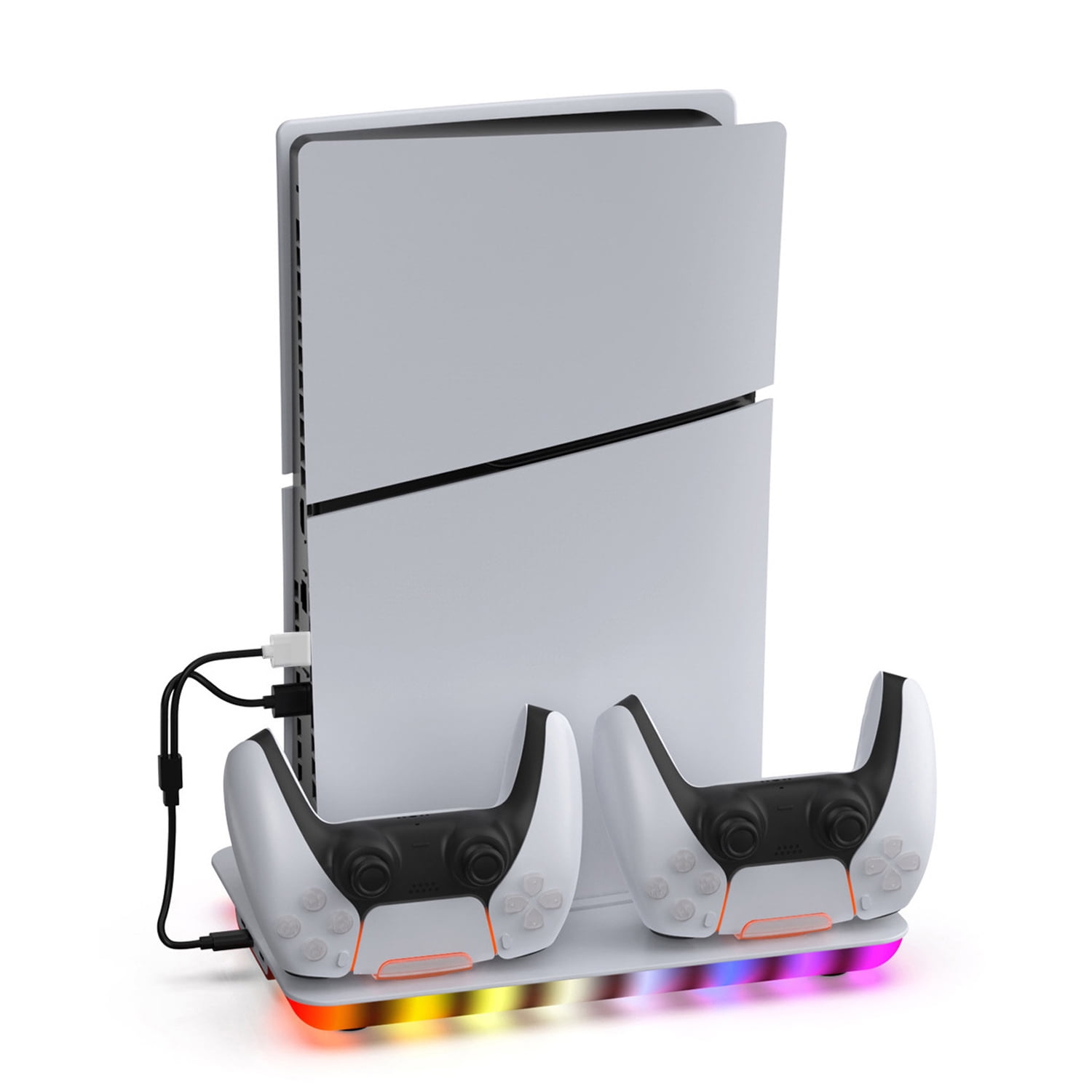 Base De Carga Vertical Aaronmei Para Controladores Ps5 Y Ps5 Slim Blanco