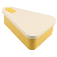 Magideal - Caja Contenedor De Pizza De Silicona Alimentaria Hermética Reutilizable Con Diseño Triangular Para Almacenar Comida Y Postres Fácil De Limpiar Adecuad S Beige Amarillo