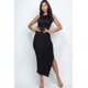 thumbnail image 1 of Vestido Largo Negro sin Mangas con Fruncido y Abertura Lateral M, 1 of 5