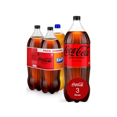 Bebida Naranja Y Cola Sin Azúcar Pack 3 Botella 3 L Coca-Cola